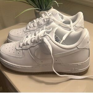 Nike Air Force 1 White Sneakers low gum soles